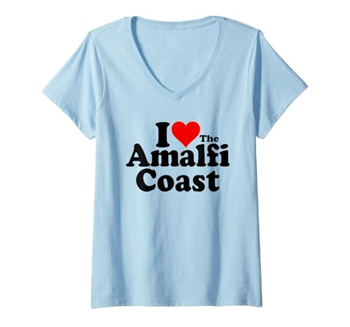 Damen ICH Liebe Herz, DIE AMALFIKÜSTE, Italien T-Shirt mit V-Ausschnitt Damen ICH Liebe Herz, DIE AMALFIKÜSTE, Italien T-Shirt mit V-Ausschnitt von I HEART LOVE THE AMALFI COAST