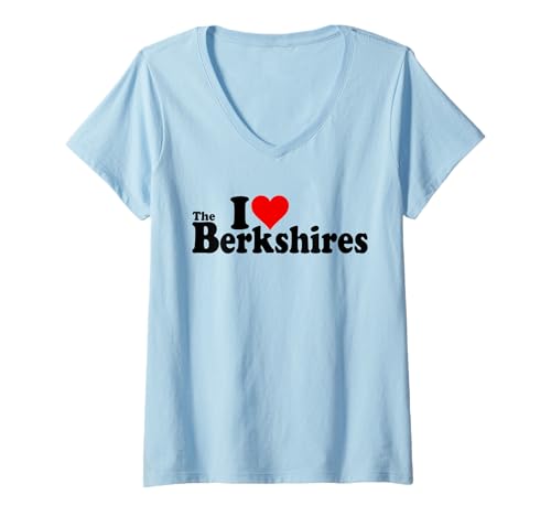 Damen ICH Liebe Heart The BERKSHIRES Massachusetts Connecticut T-Shirt mit V-Ausschnitt Damen ICH Liebe Heart The BERKSHIRES Massachusetts Connecticut T-Shirt mit V-Ausschnitt von I HEART LOVE THE BERKSHIRES