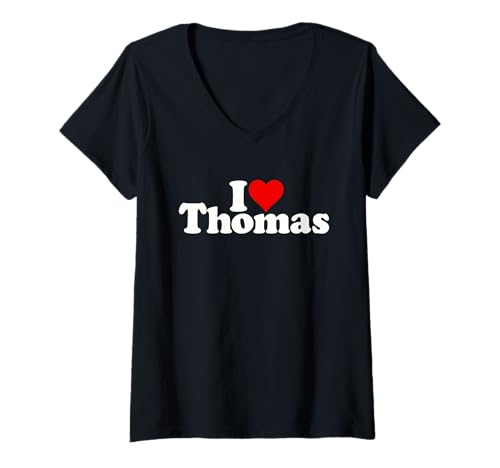 Damen ICH LIEBE HERZ THOMAS TOM TOMMY T-Shirt mit V-Ausschnitt Damen ICH LIEBE HERZ THOMAS TOM TOMMY T-Shirt mit V-Ausschnitt von I HEART LOVE THOMAS NAME TEES