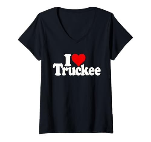 Damen ICH LIEBE HEART TRUCKEE CALIFORNIA RIVER T-Shirt mit V-Ausschnitt Damen ICH LIEBE HEART TRUCKEE CALIFORNIA RIVER T-Shirt mit V-Ausschnitt von I HEART LOVE TRUCKEE TEES