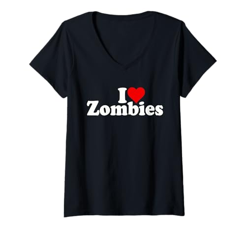 Damen ICH Liebe HERZZOMBIES T-Shirt mit V-Ausschnitt Damen ICH Liebe HERZZOMBIES T-Shirt mit V-Ausschnitt von I HEART LOVE ZOMBIES