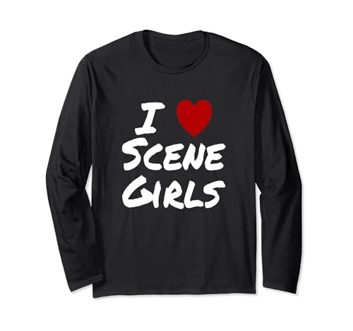I Heart (Love) Scene Alternative Emo Hardcore Goth für Mädchen Langarmshirt von I Heart (Love) Scene Girls Designs