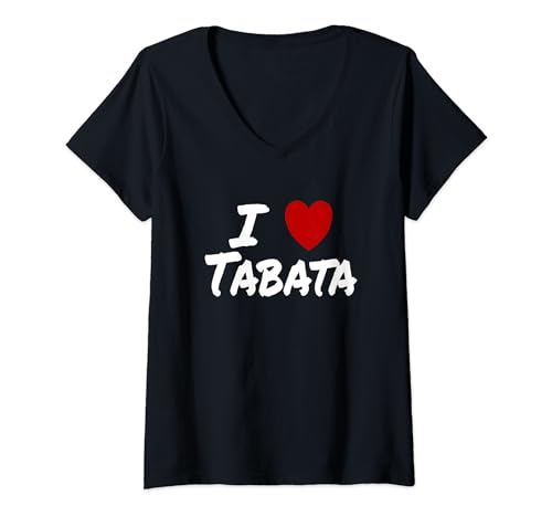 Damen I Heart (Love) Tabata Trainingstraining mit hoher Intensität T-Shirt mit V-Ausschnitt von I Heart (Love) Tabata Designs