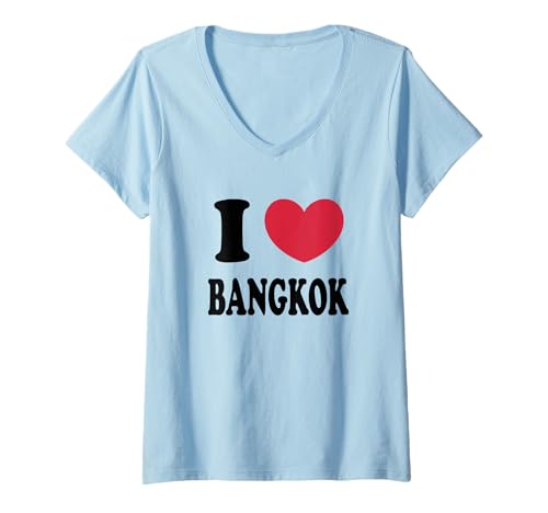 Damen I Love Bangkok T-Shirt mit V-Ausschnitt von I Heart Bangkok