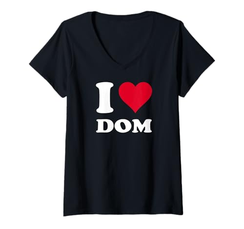 Damen Rotes Herz Ich Liebe Dom T-Shirt mit V-Ausschnitt Damen Rotes Herz Ich Liebe Dom T-Shirt mit V-Ausschnitt von I Heart Dom