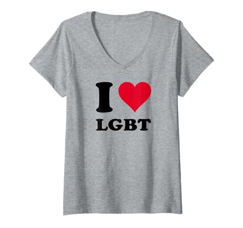 Damen Ich Liebe LGBT T-Shirt mit V-Ausschnitt Damen Ich Liebe LGBT T-Shirt mit V-Ausschnitt von I Heart LGBT