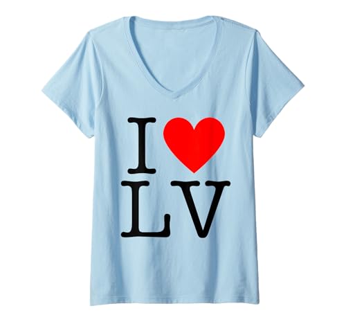 Damen Ich Liebe Las Vegas - Ich Liebe LV T-Shirt mit V-Ausschnitt Damen Ich Liebe Las Vegas - Ich Liebe LV T-Shirt mit V-Ausschnitt von I Heart Las Vegas - I Love LV