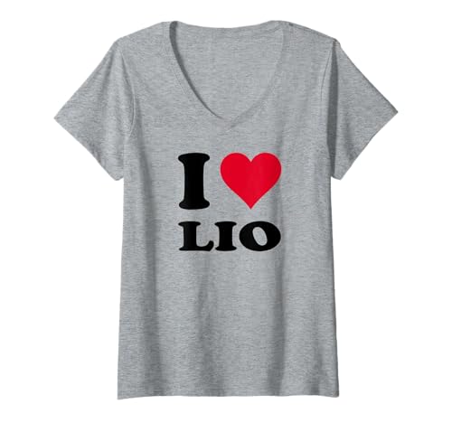 Damen Ich Liebe Lio T-Shirt mit V-Ausschnitt Damen Ich Liebe Lio T-Shirt mit V-Ausschnitt von I Heart Lio