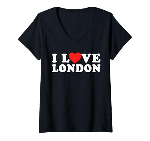 Damen Ich Liebe London T-Shirt mit V-Ausschnitt Damen Ich Liebe London T-Shirt mit V-Ausschnitt von I Heart London - I Love London
