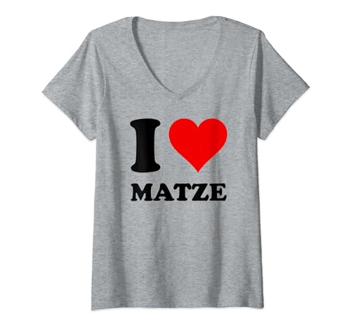 Damen Ich Liebe Matze T-Shirt mit V-Ausschnitt Damen Ich Liebe Matze T-Shirt mit V-Ausschnitt von I Heart Matze
