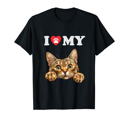 I Love My Cat Toyger Kätzchen Lustiger Katzenliebhaber Mama Papa T-Shirt I Love My Cat Toyger Kätzchen Lustiger Katzenliebhaber Mama Papa T-Shirt von I Heart My Cat Cute Peeking Kitten Tees