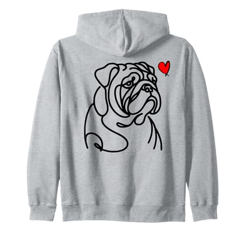 Englische Bulldogge Liebe rotes Herz Bulldogge Hund Mama Lustiges Geschenk Kapuzenjacke von I Heart My English Bulldog Mom Apparel & Gifts