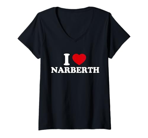 Damen Ich liebe NARBERTH T-Shirt mit V-Ausschnitt Damen Ich liebe NARBERTH T-Shirt mit V-Ausschnitt von I Heart NARBERTH