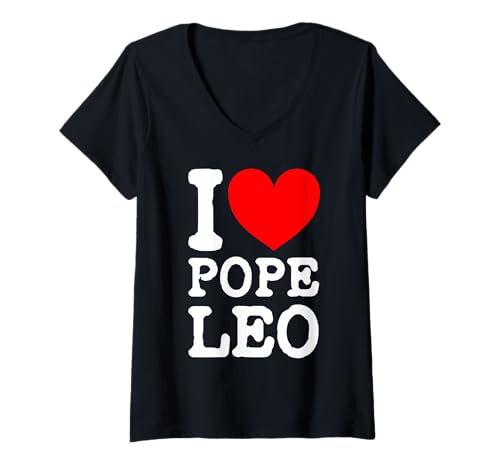 Damen Der Neue Papst Leo XIV I Love Papst Leo I Heart Papst Leo T-Shirt mit V-Ausschnitt Damen Der Neue Papst Leo XIV I Love Papst Leo I Heart Papst Leo T-Shirt mit V-Ausschnitt von I Heart Pope Leo XIV I Love Pope Leo XIV