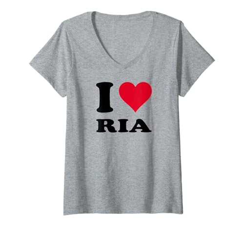 Damen Ich Liebe Ria T-Shirt mit V-Ausschnitt Damen Ich Liebe Ria T-Shirt mit V-Ausschnitt von I Heart Ria