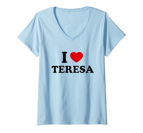 Damen Ich Liebe Teresa T-Shirt mit V-Ausschnitt Damen Ich Liebe Teresa T-Shirt mit V-Ausschnitt von I Heart TERESA