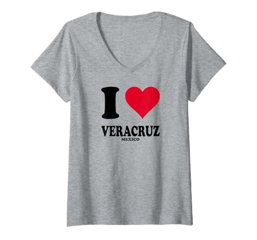 Damen Ich Liebe Veracruz T-Shirt mit V-Ausschnitt Damen Ich Liebe Veracruz T-Shirt mit V-Ausschnitt von I Heart Veracruz Mexico