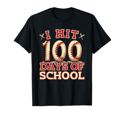 Lustiger Baseballschläger für Kinder mit Aufschrift 100 Days of School T-Shirt Lustiger Baseballschläger für Kinder mit Aufschrift 100 Days of School T-Shirt von I Hit 100 Days School Baseball Smarts 100 Days Fun