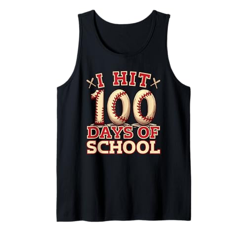 Lustiger Baseballschläger für Kinder mit Aufschrift 100 Days of School Tank Top Lustiger Baseballschläger für Kinder mit Aufschrift 100 Days of School Tank Top von I Hit 100 Days School Baseball Smarts 100 Days Fun