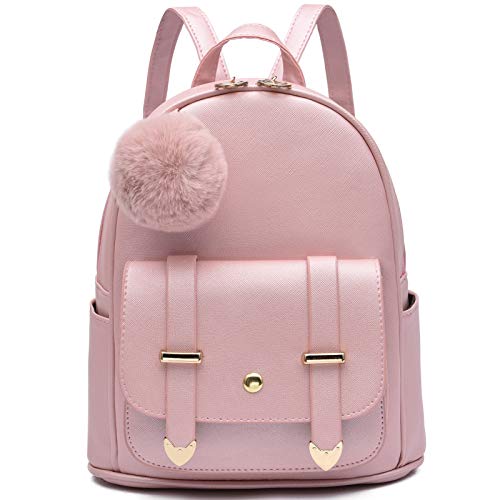 I IHAYNER Mädchen Mode Rucksack Mini Rucksack börse für Frauen Teenager Mädchen börsen PU Leder Pompon Rucksack Schultertasche - Pink - I IHAYNER Mädchen Mode Rucksack Mini Rucksack börse für Frauen Teenager Mädchen börsen PU Leder Pompon Rucksack Schultertasche - Pink - von I IHAYNER