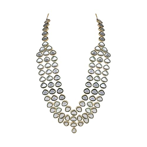 I Jewels 3 Schichten indische Hochzeit Bollywood vergoldete Dula Kundan Mala Maharaja Haar/Bräutigam Herren-Halskette (MLP55G), freie Größe, kein Edelstein von I Jewels