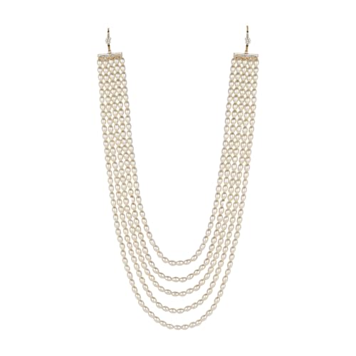 I Jewels 5-lagige indische Hochzeit Bollywood vergoldet Dulha Moti Mala Maharaja Haar/Bräutigam Halskette für Herren (MLP58W) von I Jewels