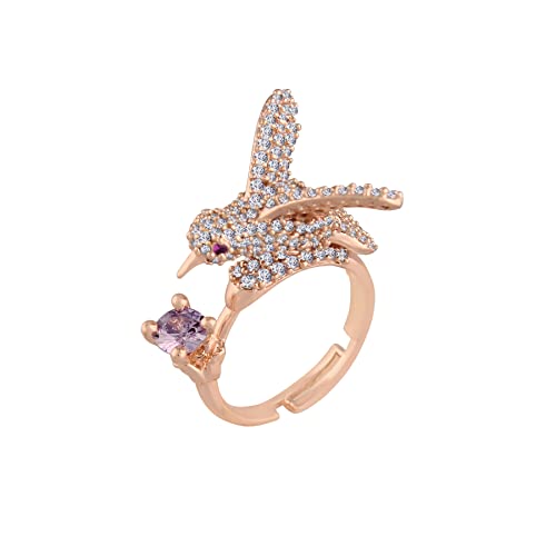 I Jewels Damen-Fingerring mit Rotgold vergoldet, eleganter Kristall, Zirkonia, amerikanischer Diamant, funkelnde Vögel, FL210, Rotgold, vergoldet, Edelstein, Silber, Rose I Jewels Damen-Fingerring mit Rotgold vergoldet, eleganter Kristall, Zirkonia, amerikanischer Diamant, funkelnde Vögel, FL210, Rotgold, vergoldet, Edelstein, Silber, Rose von I Jewels