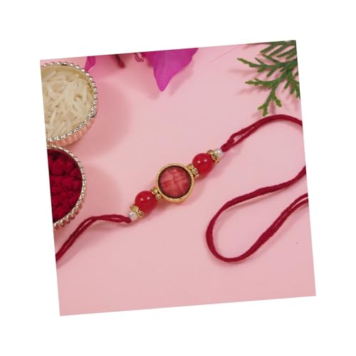 I Jewels Designer-Grußkarte Bhaiya Rakhi mit Roli Chawal & Rakshabandhan mit Perlen für Bruder/Bro/Bhai/Männer, FS, Perle, Kein Edelstein von I Jewels