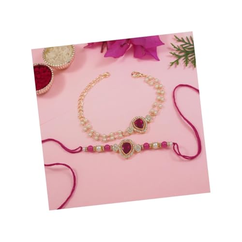 I Jewels Designer Kundan Pearl Bhaiya Rakhi mit Roli Chawal für Bruder/Bro/Männer mit Rakshabandhan-Karte, FS, Metall, Kein Edelstein I Jewels Designer Kundan Pearl Bhaiya Rakhi mit Roli Chawal für Bruder/Bro/Männer mit Rakshabandhan-Karte, FS, Metall, Kein Edelstein von I Jewels