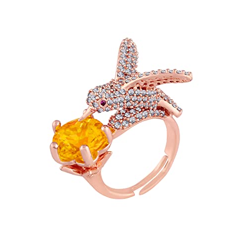 I Jewels FL211Y Fingerring für Damen mit 18 Karat Rotgold vergoldet, indische Hochzeit, Bollywood, eleganter Kristall, Zirkonia, amerikanischer Diamant, funkelnder, verstellbarer Vogel-Fingerring für I Jewels FL211Y Fingerring für Damen mit 18 Karat Rotgold vergoldet, indische Hochzeit, Bollywood, eleganter Kristall, Zirkonia, amerikanischer Diamant, funkelnder, verstellbarer Vogel-Fingerring für von I Jewels