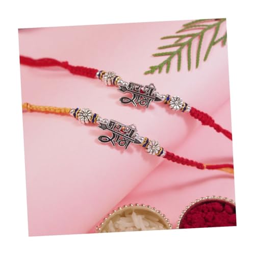 I Jewels Fancy Jai Shree Ram Combo Rakhi mit Roli Chawal & Rakshabandhan Karte, bestes Geschenk für Baby Jungen/Bruder/Bhai (R252R-Y) (2 Stück), freie Größe, ohne Edelstein von I Jewels