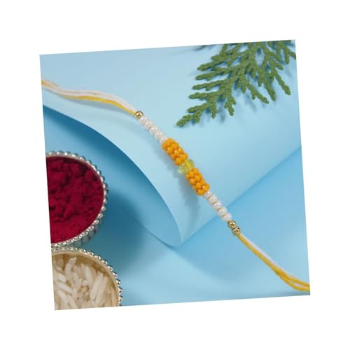 I Jewels Fancy Rakhi mit Roli Chawal & Rakshabandhan Karte für Baby Jungen/Bruder/Bhai (R211Y), freie Größe, ohne Edelstein von I Jewels