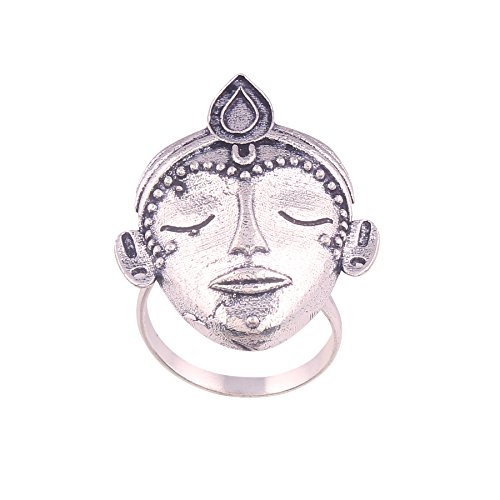 I Jewels Fingerringe aus Silber, oxidiert, ethnisch, zierlich, Partykleidung, verstellbare Fingerringe für Damen und Mädchen (FL23-1) von I Jewels