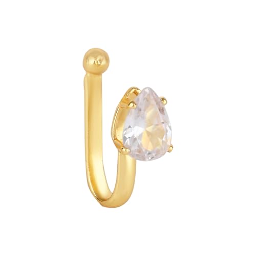 I Jewels Goldener Nasenstecker zum Anklippen, indische Hochzeit, Bollywood, ohne Loch, kein Piercing, für Damen (NL79W) von I Jewels