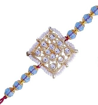 I Jewels Indisches Festival-Designer-Armband mit Perlen besetztes Rakhi-Armband für Herren/Bruder/Bhaiya für Rakshabhandan, Einheitsgröße, Perle, Perle I Jewels Indisches Festival-Designer-Armband mit Perlen besetztes Rakhi-Armband für Herren/Bruder/Bhaiya für Rakshabhandan, Einheitsgröße, Perle, Perle von I Jewels