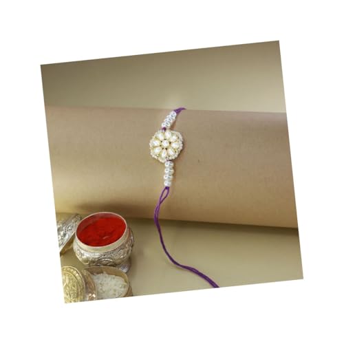 I Jewels Indisches Festival-Designer-Armband mit Perlen besetztes Rakhi-Armband für Herren/Bruder/Bhaiya für Rakshabhandan, Free Size, Stein von I Jewels