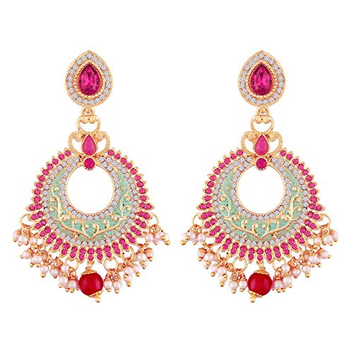 I Jewels Kundan-Stein-Ohrringe für Damen und Mädchen, mit Rotgold vergoldet, Zinklegierung I Jewels Kundan-Stein-Ohrringe für Damen und Mädchen, mit Rotgold vergoldet, Zinklegierung von I Jewels