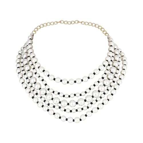 I Jewels Modisches, stilvolles mehrschichtiges Perlen-Schmuck-Set für Damen, Free Size, Kein Edelstein von I Jewels