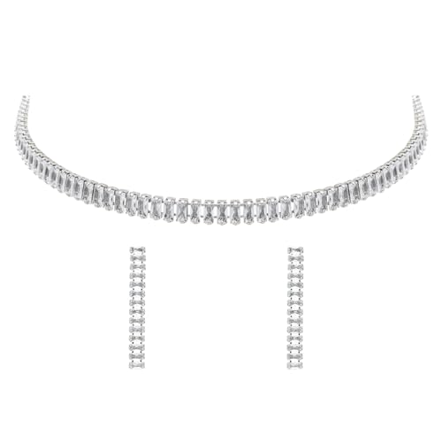 I Jewels Schmuck-Set für Damen mit Halskette und Ohrringen, versilbert, Zirkonia, freie Größe, ohne Edelstein I Jewels Schmuck-Set für Damen mit Halskette und Ohrringen, versilbert, Zirkonia, freie Größe, ohne Edelstein von I Jewels