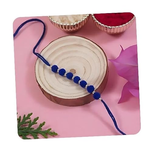 I Jewels Soft Pom Pom Kinder Rakhi Rakhi mit Roli Chawal & Rakshabandhan Karte für Neugeborene Jungen / Bruder / Bhai (R210Bl), Einheitsgröße, ohne Edelstein von I Jewels