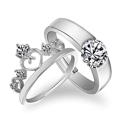 I Jewels Stilvoller Paar-Ring für Herren/Damen, vergoldet und versilbert, FL157CO-215CO, Platin I Jewels Stilvoller Paar-Ring für Herren/Damen, vergoldet und versilbert, FL157CO-215CO, Platin von I Jewels