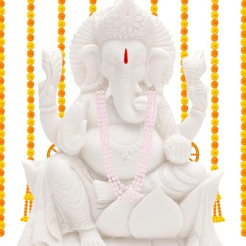 I Jewels Traditionelle mehrschichtige Herren-Halskette mit langen Perlen Kanthi Moti Mala/Ganpati (Gmlp46Pi), Rosa von I Jewels