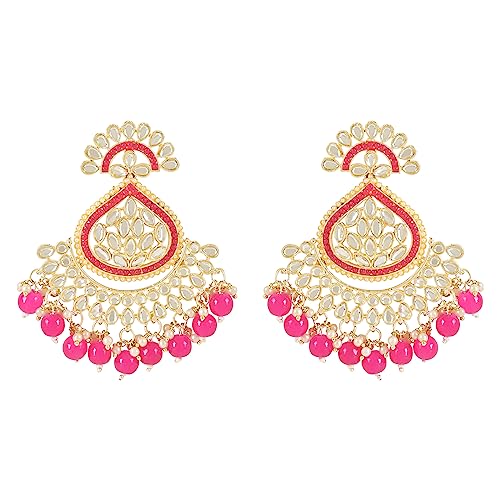 I Jewels Vergoldete indische Hochzeit Bollywood handgefertigte Perlen-Ohrringe für Frauen E3015-16, Goldfarben, Kein Edelstein von I Jewels