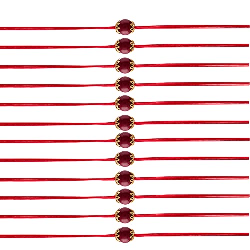 I Jewels Vergoldetes ethnisches Designer-Armband mit Perlen, Rakhi, Set für Bruder/Herren (R009-12), 12 Stück von I Jewels