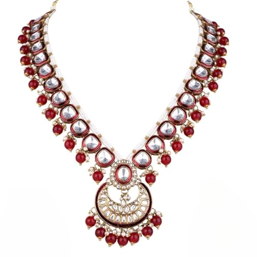 I Jewels Vergoldetes indisches Hochzeits-Bollywood-Kundan und Perle, Dulha Moti Mala mit Stein, Maharaja-Haar/Bräutigam für Männer (MLP441M) von I Jewels