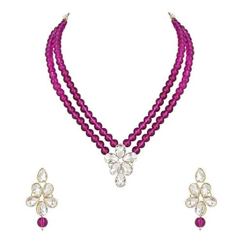 I Jewels Vergoldetes indisches Hochzeits-Schmuck-Set für Damen, Bollywood-Kundan und Perlen, Schmuck-Set für Frauen (ML311Wi), kein Edelstein von I Jewels