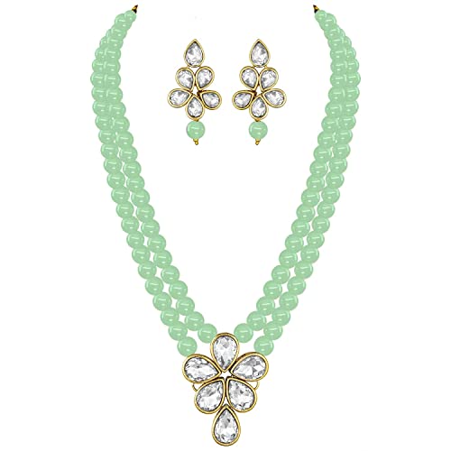 I Jewels Vergoldetes indisches Hochzeits-Schmuck-Set für Damen, Bollywood-Kundan und Perlen (ML311), Vergoldete Legierung, Kein edelstein von I Jewels