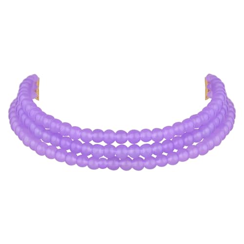 I Jewels Vergoldetes indisches Hochzeitskropfband aus Bollywood, 3-lagig, leichte Perlen-Halskette, Schmuck-Set für Frauen (ML251PU) von I Jewels