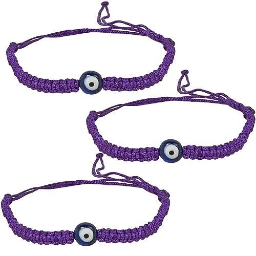 I Jewels Verstellbares lila Faden, stilvoll, handgefertigt, Nazar Evil Eye Armband, Rakhi für Bruder/Männer/Bruder mit Rakshabandhan-Karte (R139Pu-3), freie Größe, kein Edelstein von I Jewels