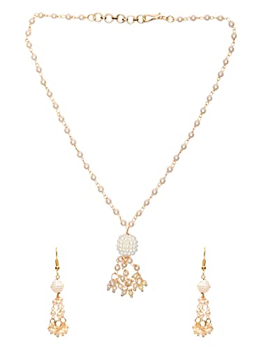 I Jewels Y015W Halskette mit Ohrringen für Mädchen, 18 Karat vergoldet, traditionelle Perlen, stilvolles Moti-Schmuckset I Jewels Y015W Halskette mit Ohrringen für Mädchen, 18 Karat vergoldet, traditionelle Perlen, stilvolles Moti-Schmuckset von I Jewels